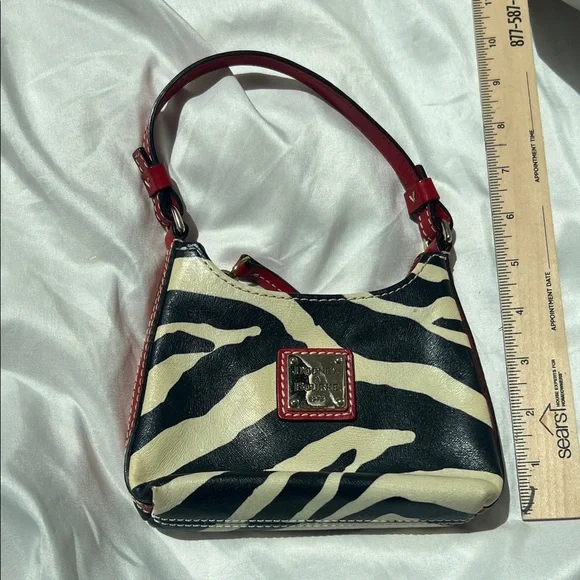 Dooney & Bourke Black and Cream Small Bag with Zebra Print - Picture 4 of 6